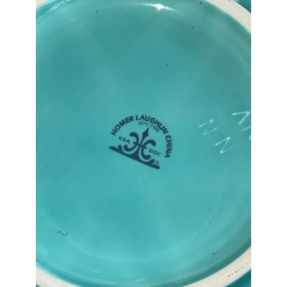 Vintage Homer Laughlin Fiesta Ware Star Shaped Serving Bowl 11” turquoise